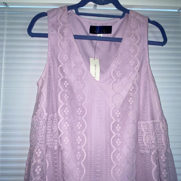 Lilac Lace Mini Dress - Picture 2 of 5